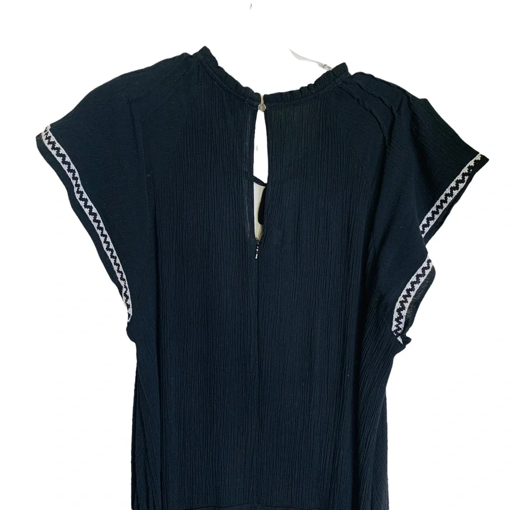 CeCe Crinkle Rayon Jumpsuit 1X Black 3135 - Picture 4 of 11